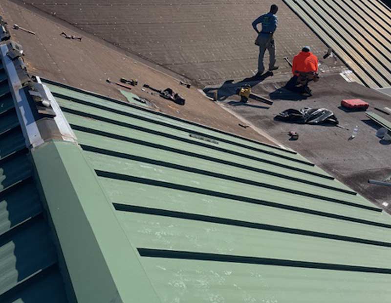 metal roof restoration work